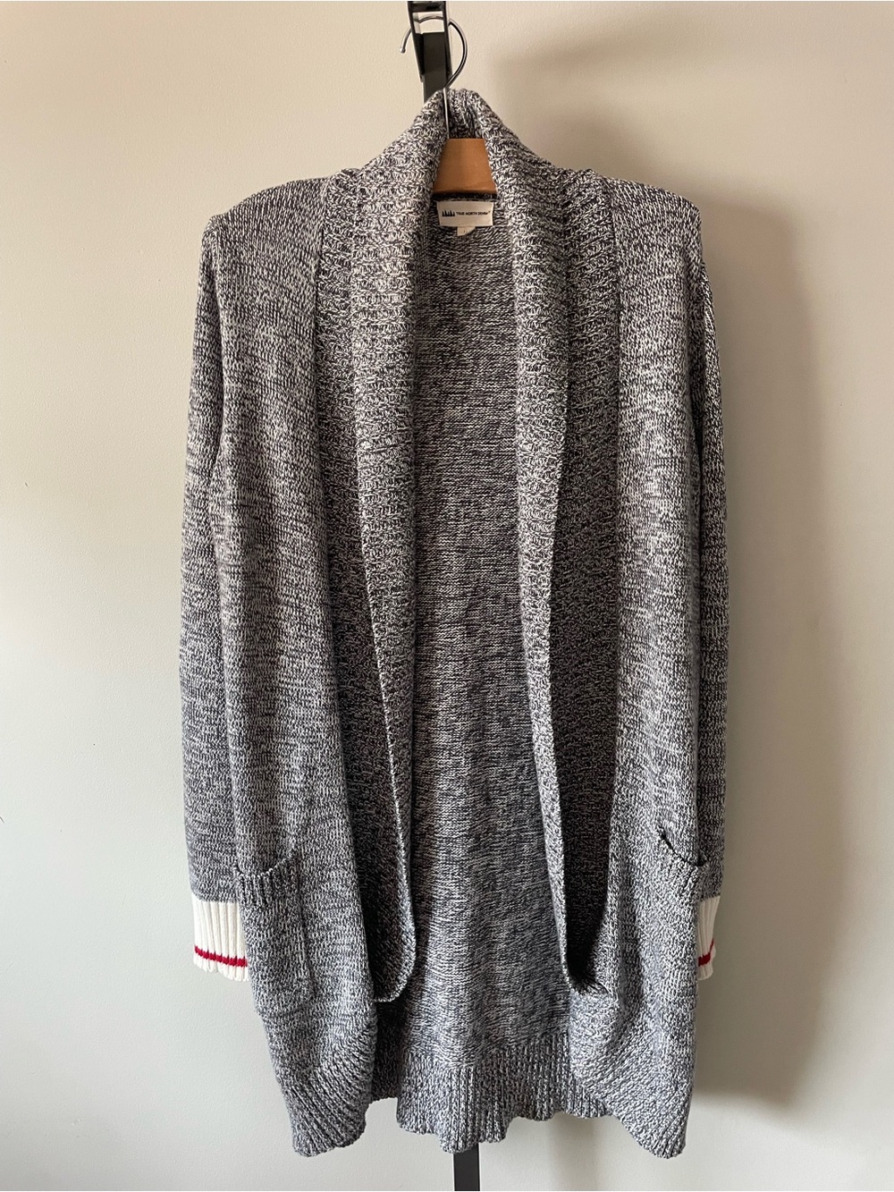 True North Denim Salt & Pepper Open Knit Cardigan Long Longline Oversized Grey
